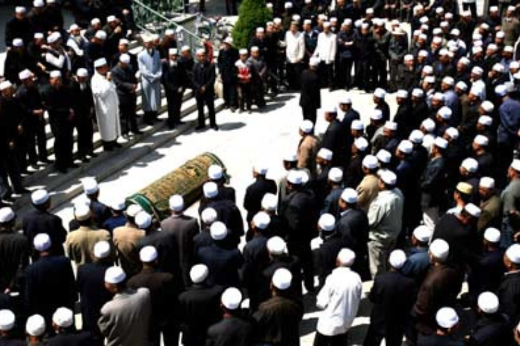 The funeral prayer of a Muslim man.
